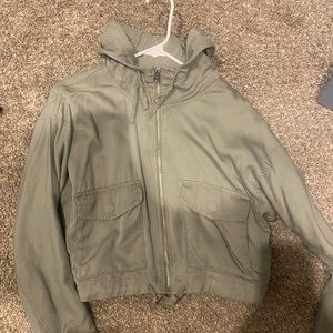 A&F green utility bomber jacket